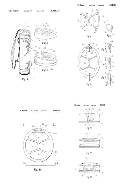 TODAY’S PATENT – COVER FOR GOLF BAG THROAT STRUCTURE