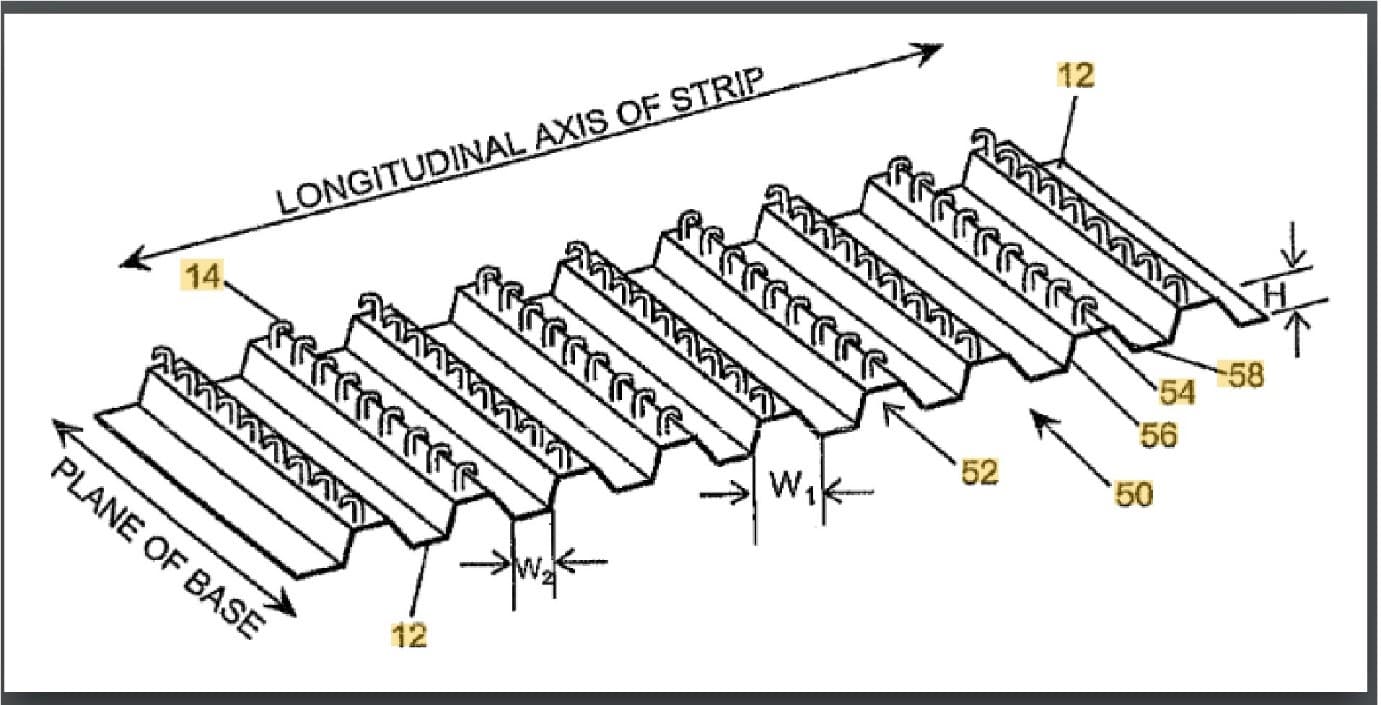 TODAY’S PATENT – DIMENSIONALLY FLEXIBLE TOUCH FASTENER STRIP