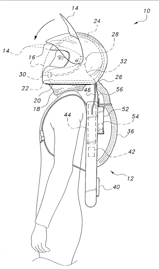 TODAY’S PATENT – ENVIRONMENTAL SYSTEM FOR MOTORSPORTS HELMETS